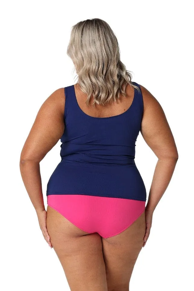 Luxe Sport Chlorine Resistant Zip Front Tankini Top