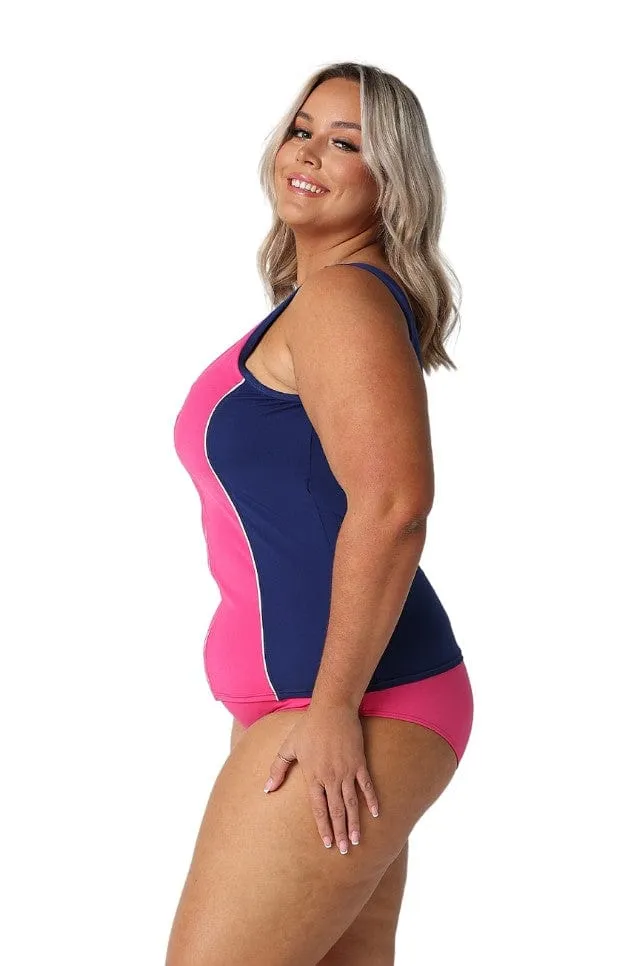 Luxe Sport Chlorine Resistant Zip Front Tankini Top
