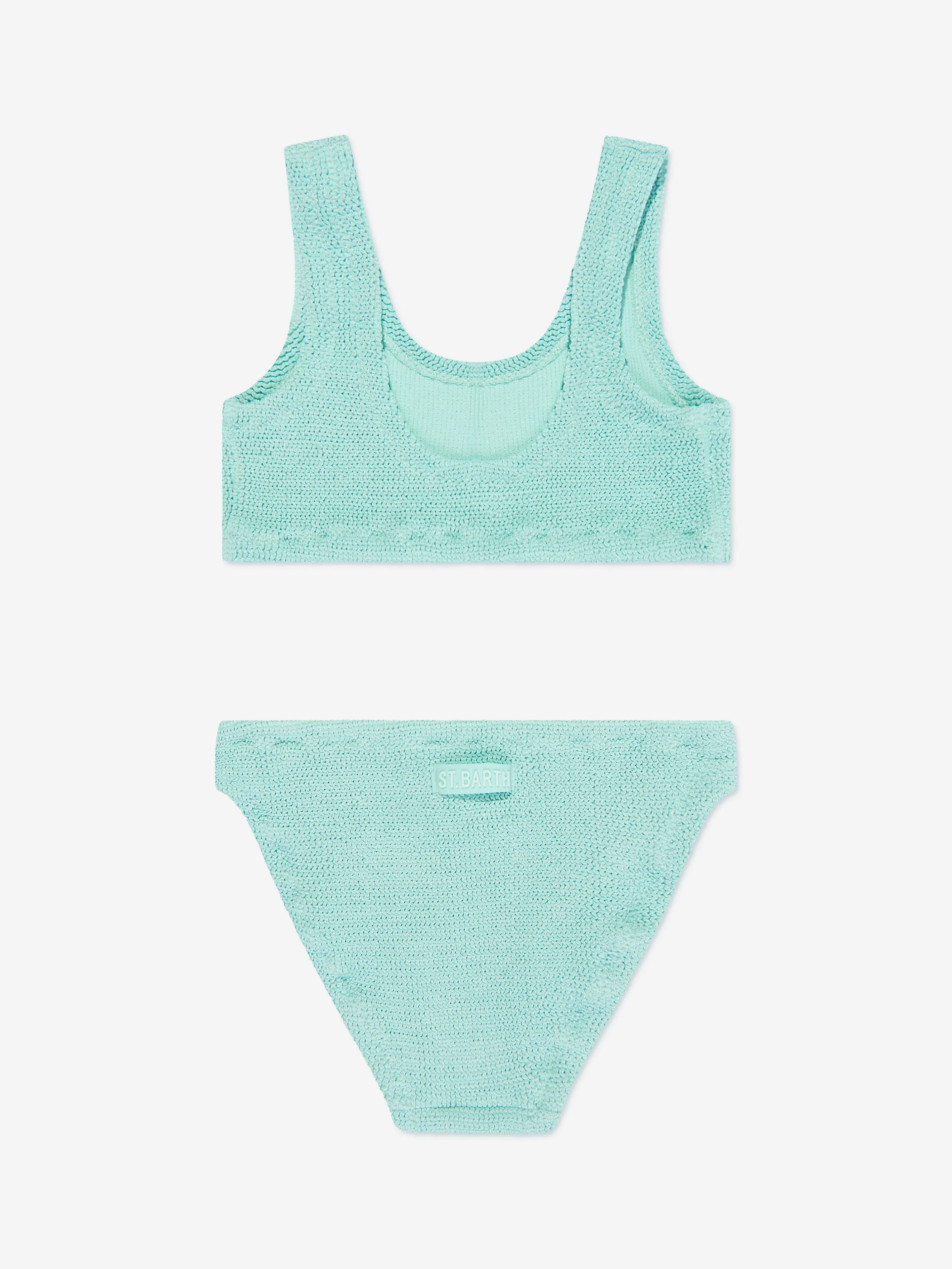 MC2 Saint Barth Girls Crinkle Bralette Bikini in Green