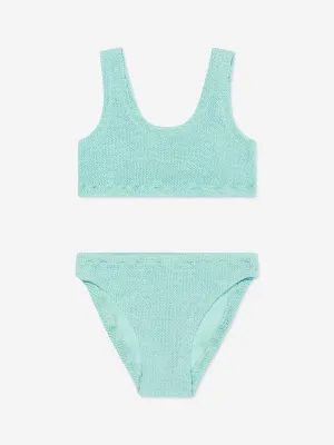 MC2 Saint Barth Girls Crinkle Bralette Bikini in Green