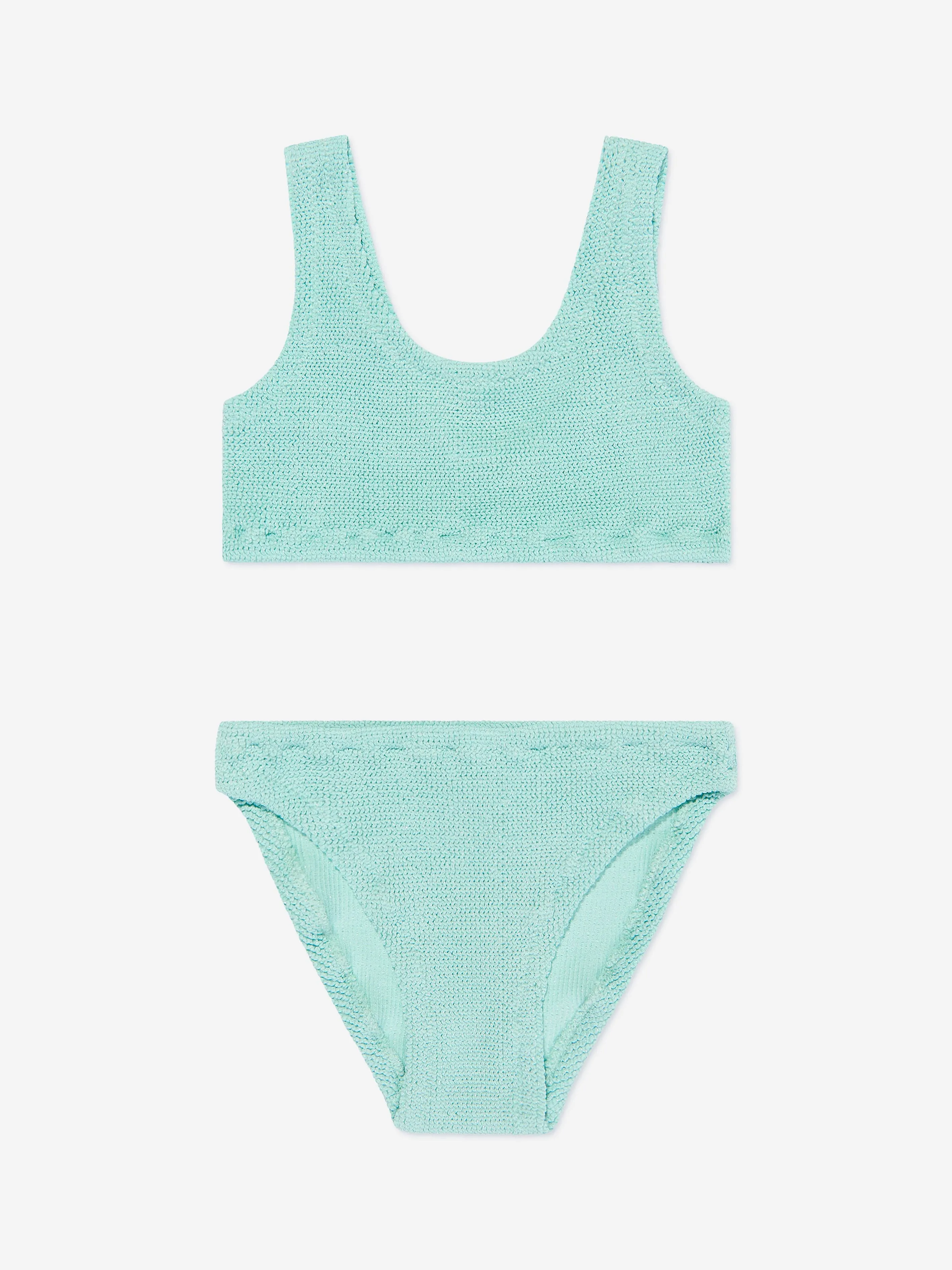 MC2 Saint Barth Girls Crinkle Bralette Bikini in Green