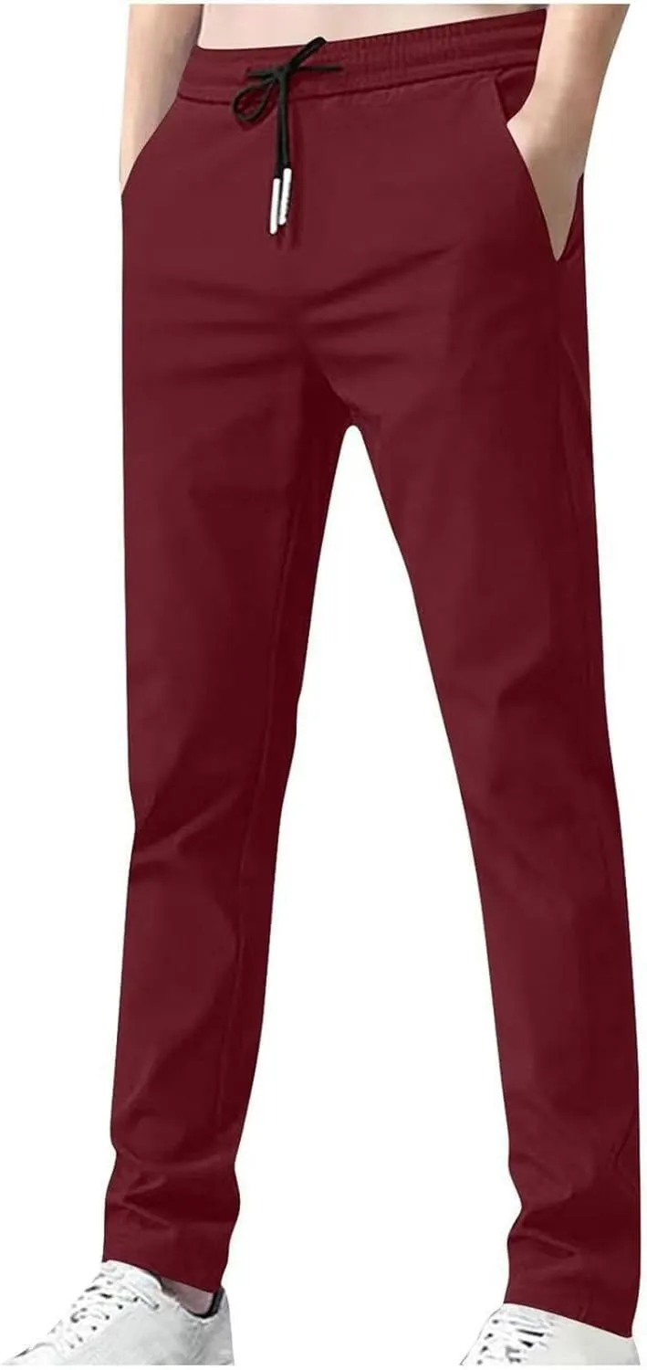 Men's Casual Pants Lightweight Breathable Straight Leg Trousers for Daily Wear Outdoor Activities Comfortable