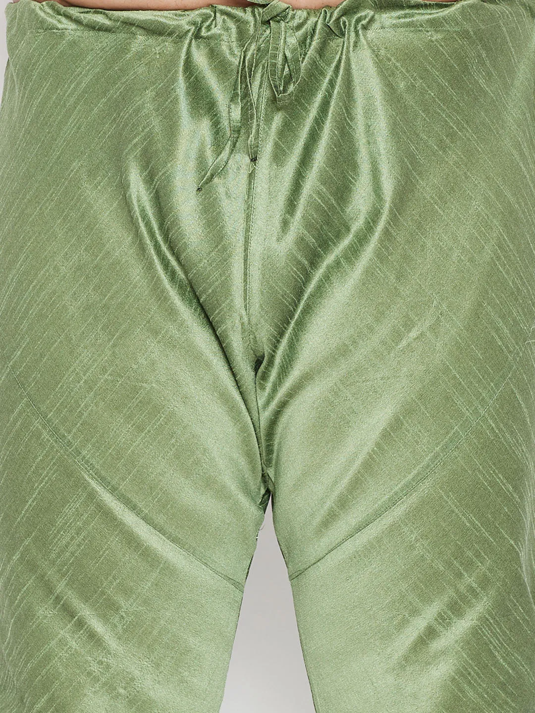 Men's Plus Mint Green Silk Blend Kurta Pyjama Set - Vastramay