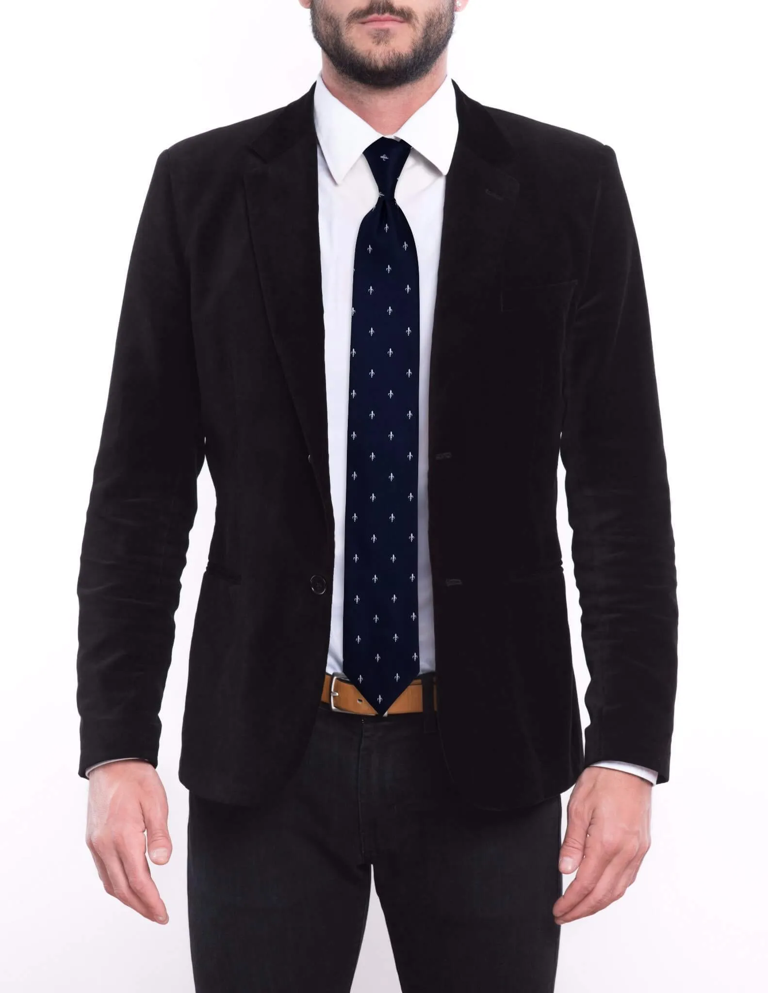 Navy Fluer De Lis Tie