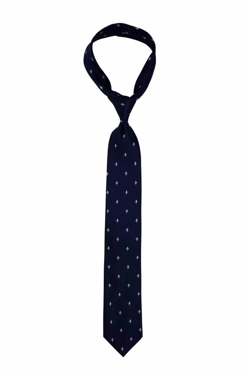 Navy Fluer De Lis Tie