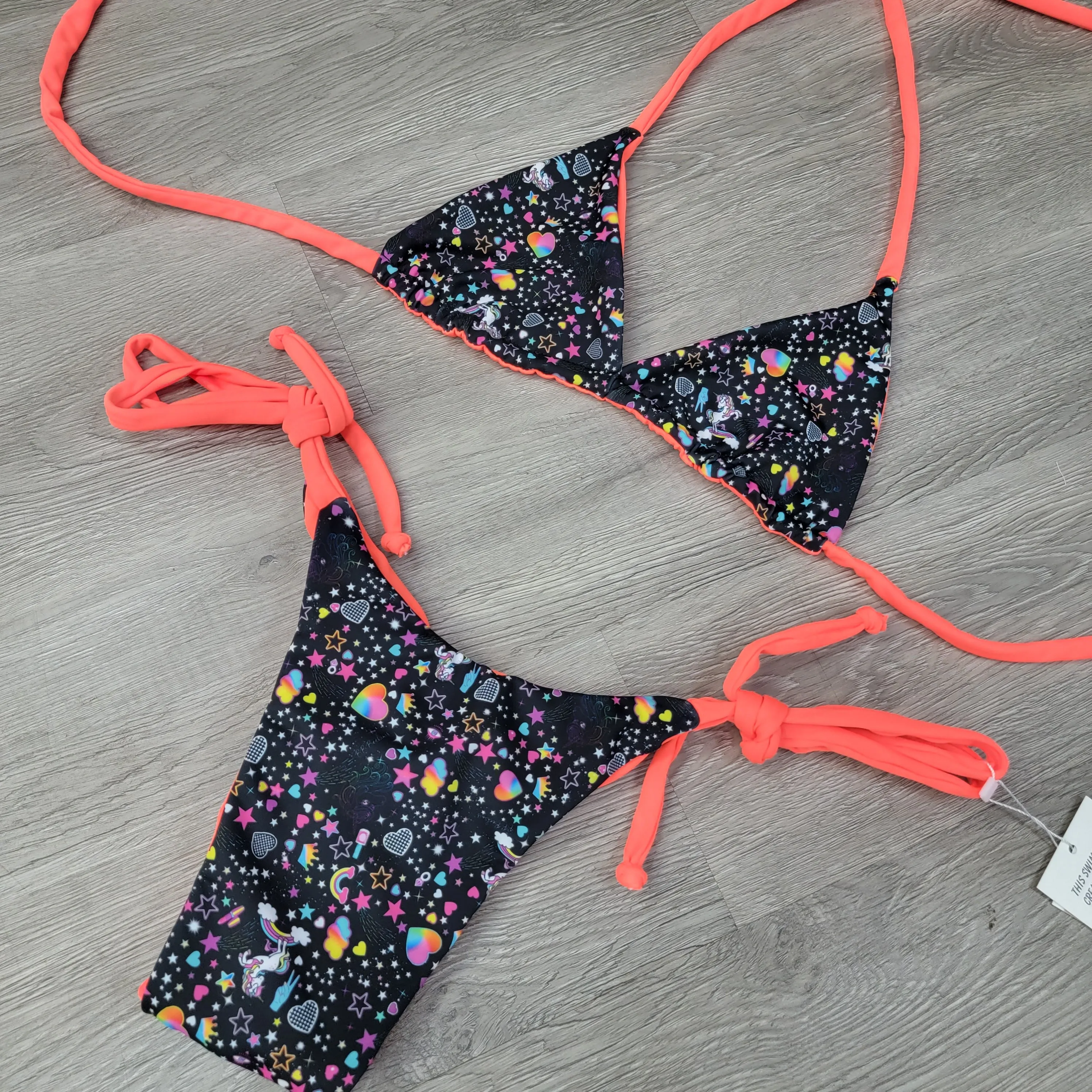 Orange Unicorn Party Scrunch Bali Bottoms