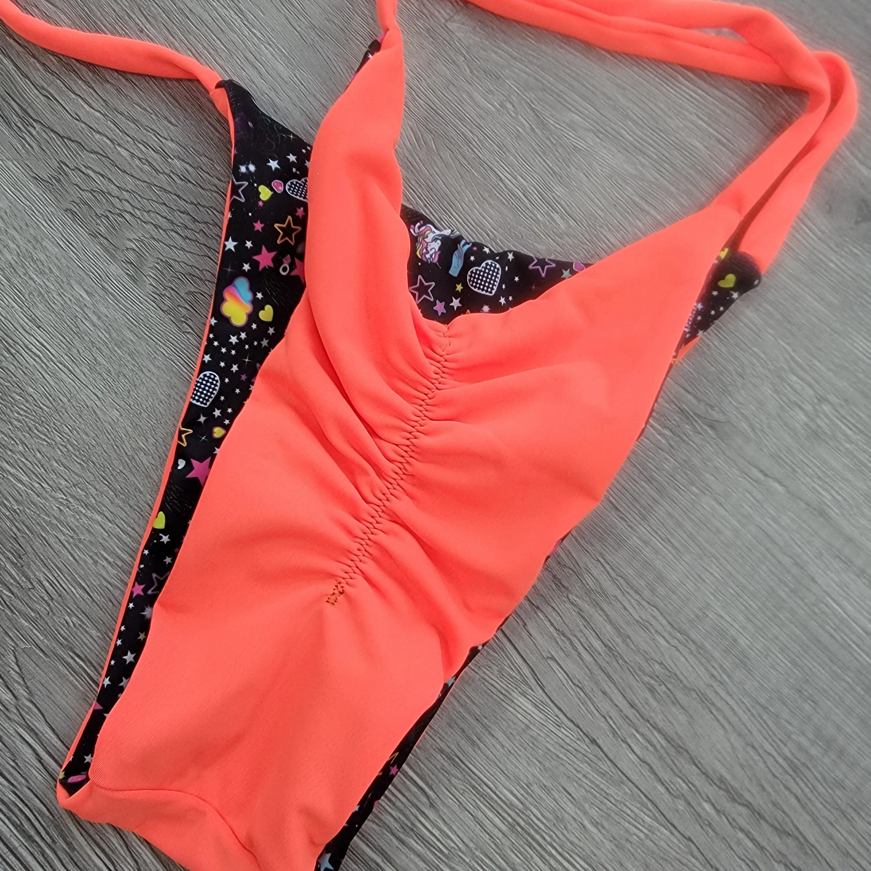 Orange Unicorn Party Scrunch Bali Bottoms