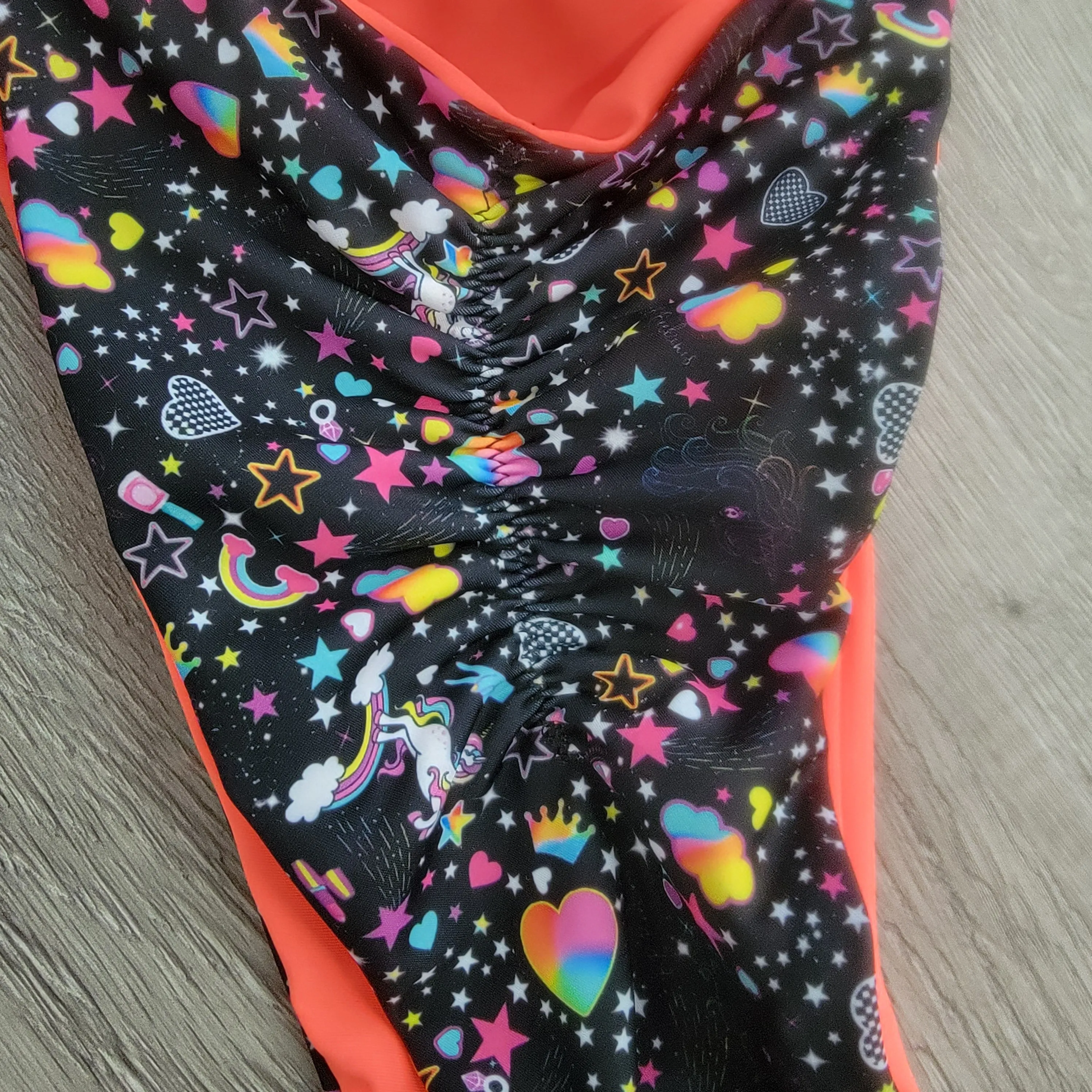 Orange Unicorn Party Scrunch Bali Bottoms
