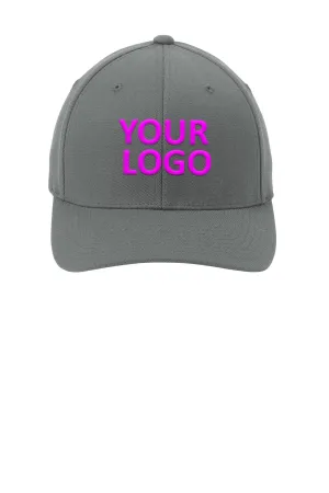 Port Authority Flexfit Customized Wool Blend Caps, Grey