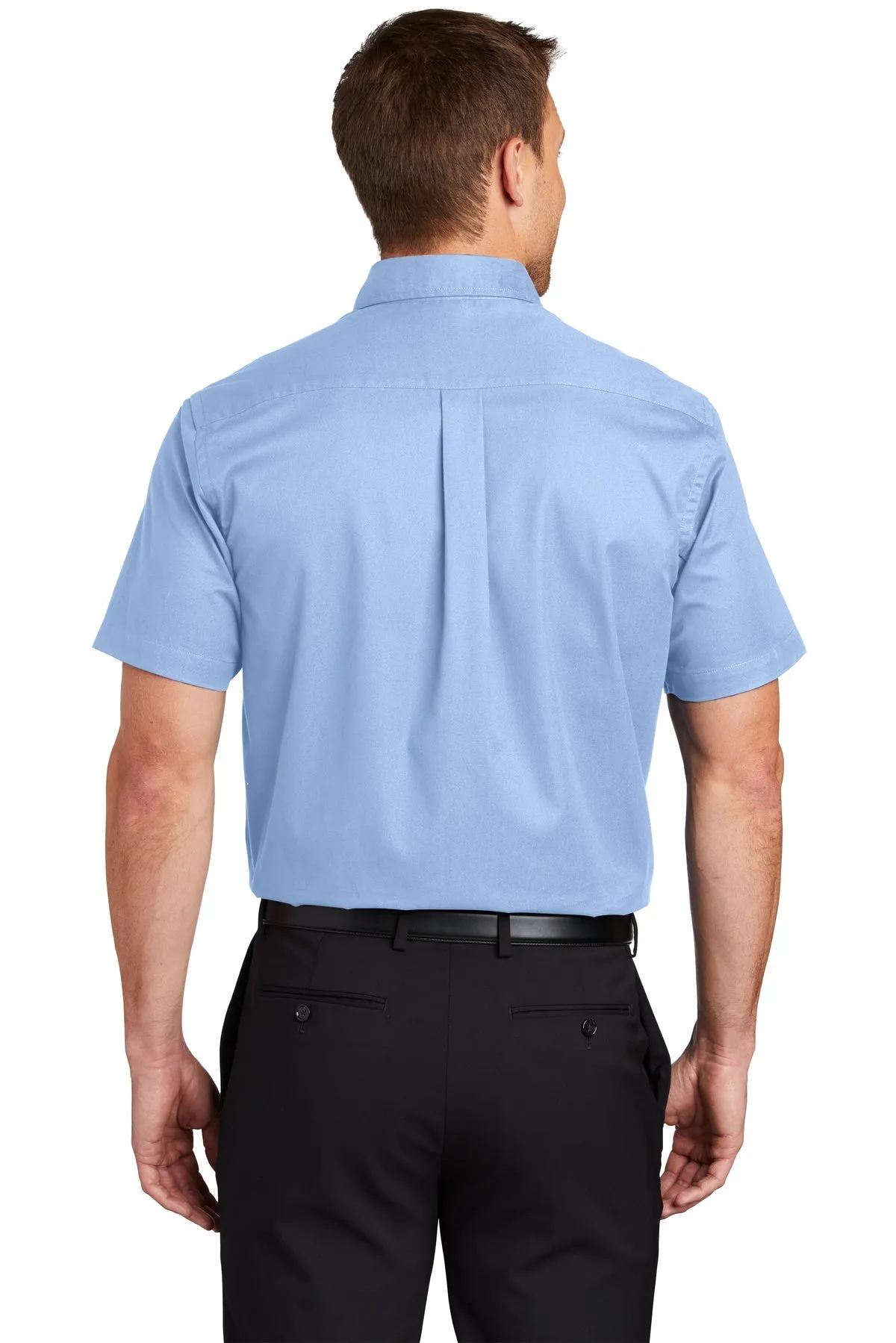 Port Authority Short Sleeve Easy Care Custom Shirts, Light Blue/Light Stone