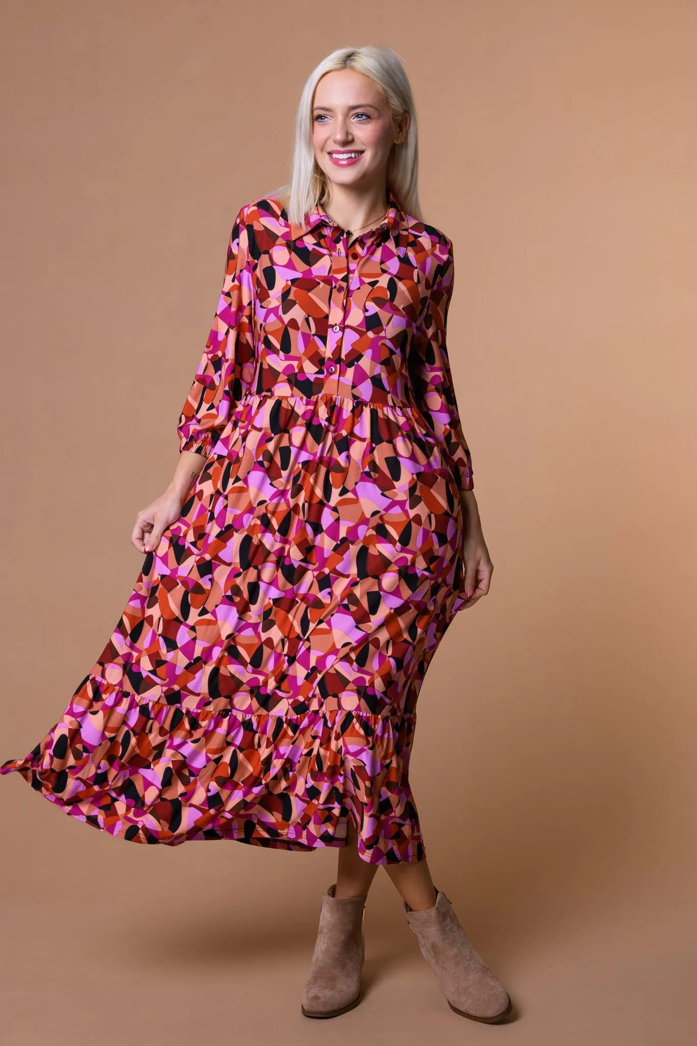 Retro Print Dress