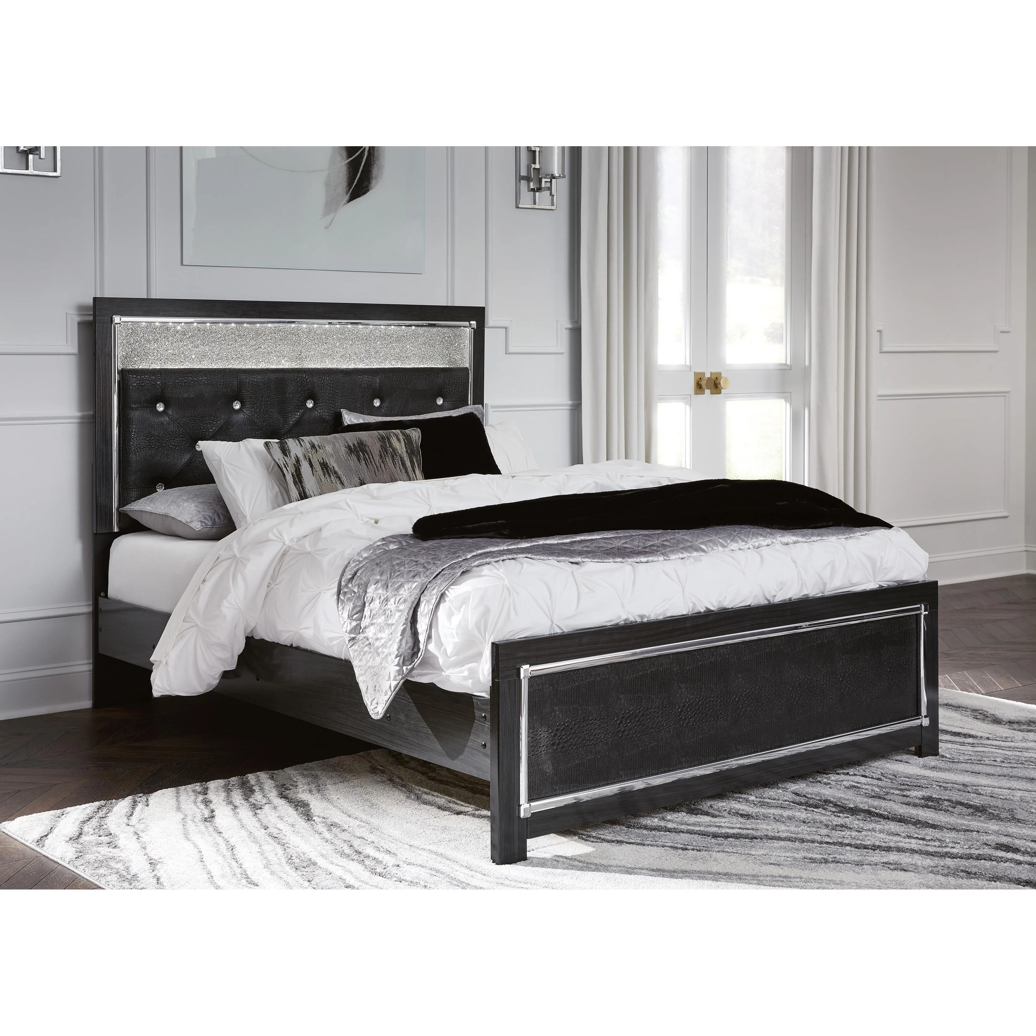 Signature Design by Ashley Kaydell Queen Upholstered Panel Bed B1420-157/B1420-54/B1420-95/B100-13