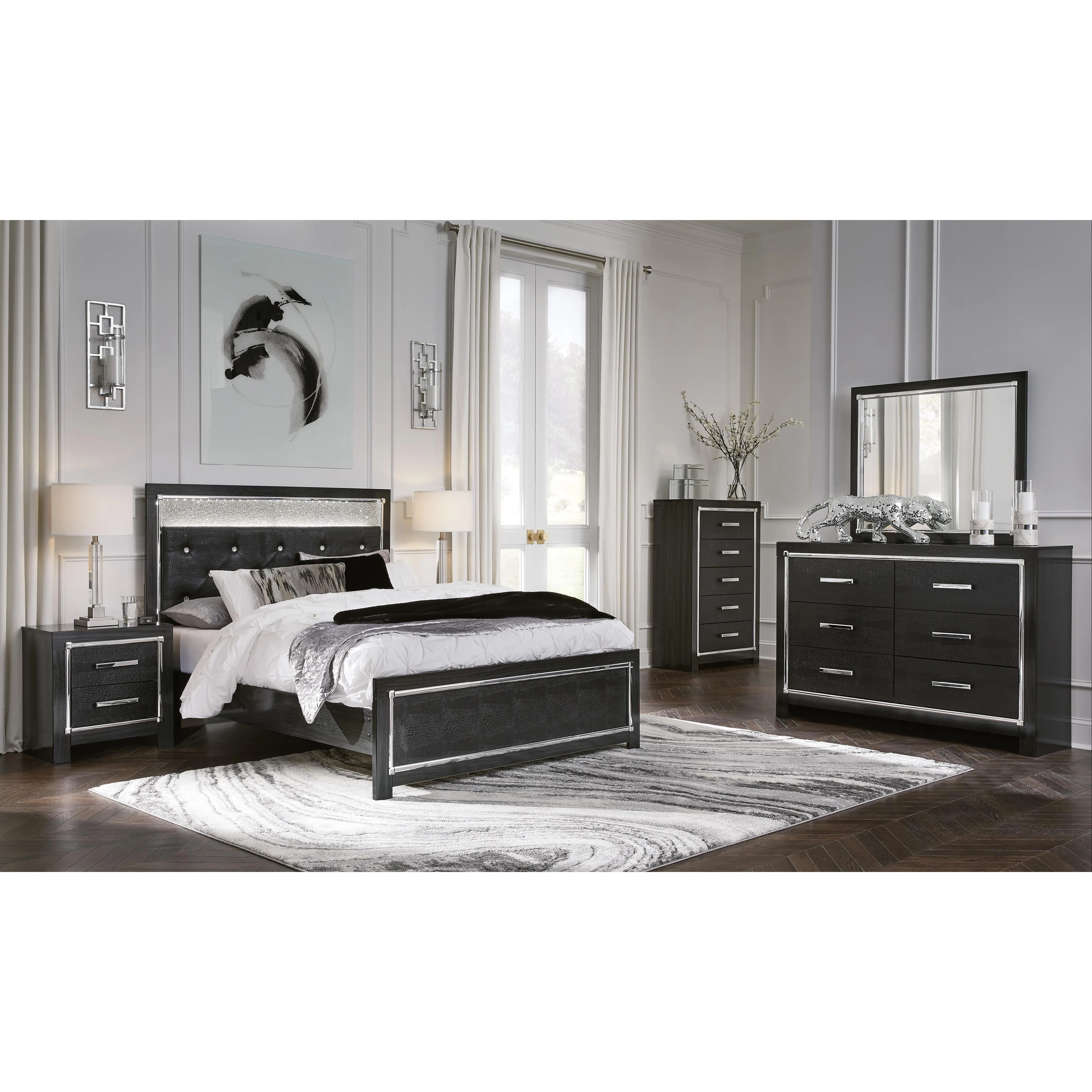 Signature Design by Ashley Kaydell Queen Upholstered Panel Bed B1420-157/B1420-54/B1420-95/B100-13