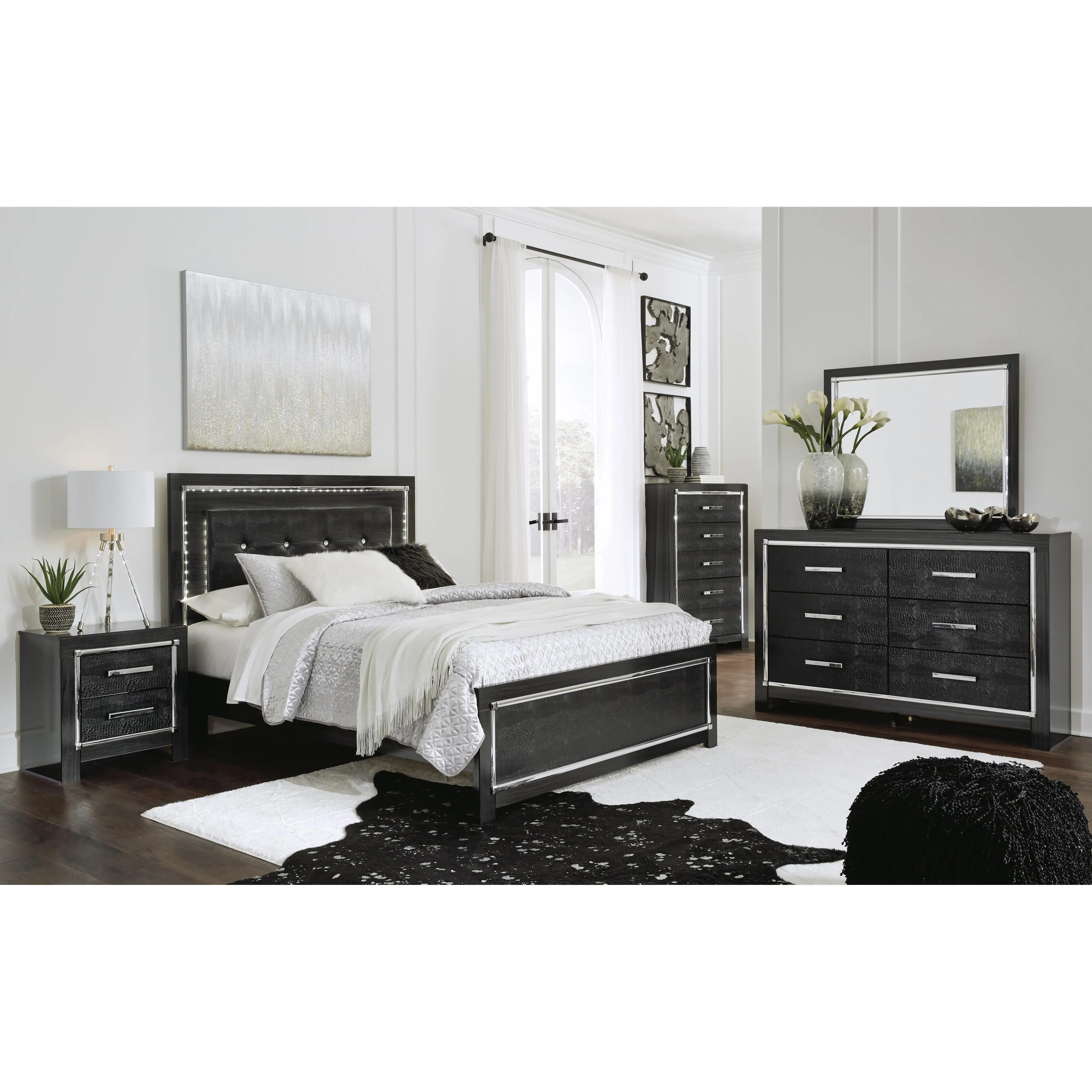 Signature Design by Ashley Kaydell Queen Upholstered Panel Bed B1420-57/B1420-54/B1420-95/B100-13