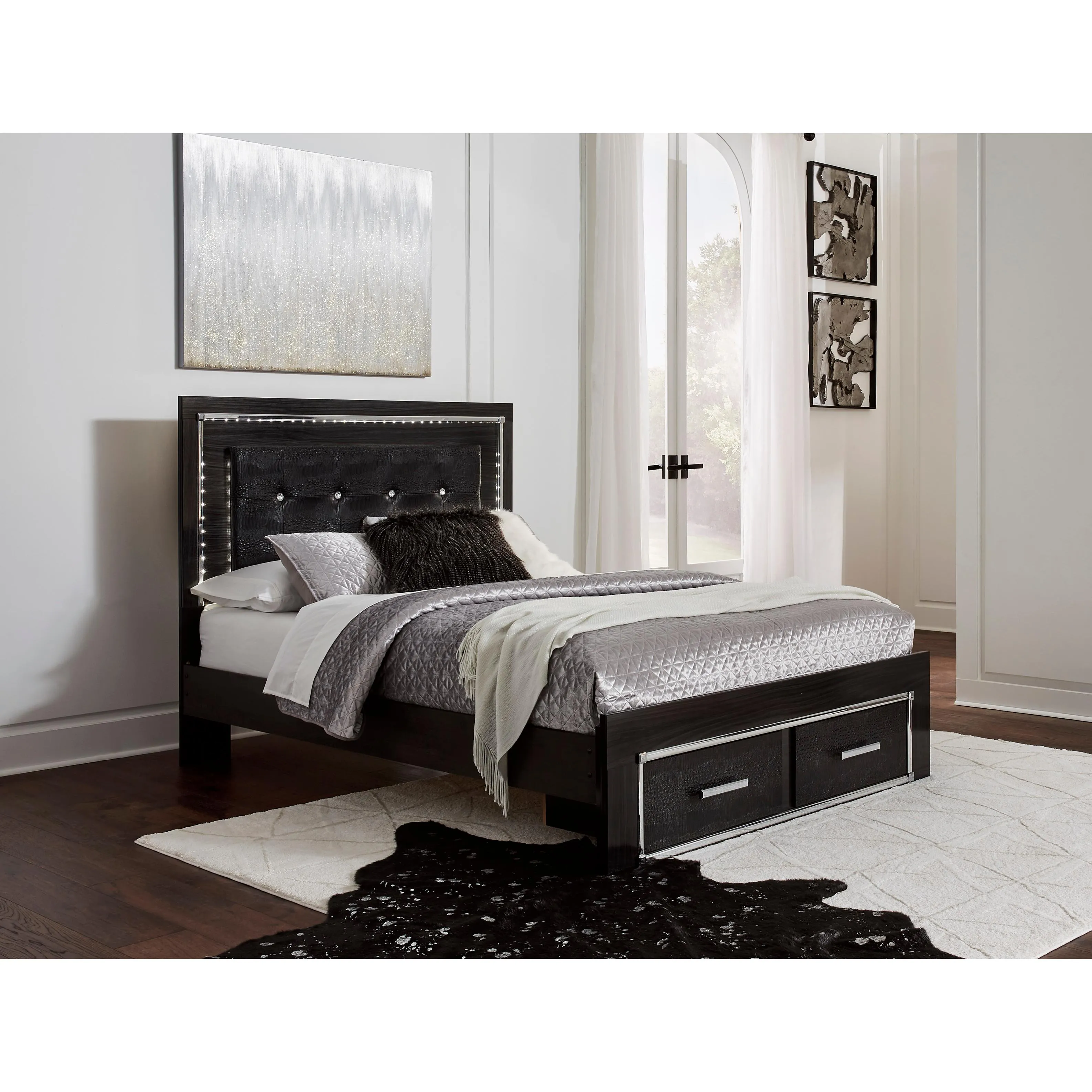 Signature Design by Ashley Kaydell Queen Upholstered Panel Bed with Storage B1420-57/B1420-54S/B1420-95/B100-13