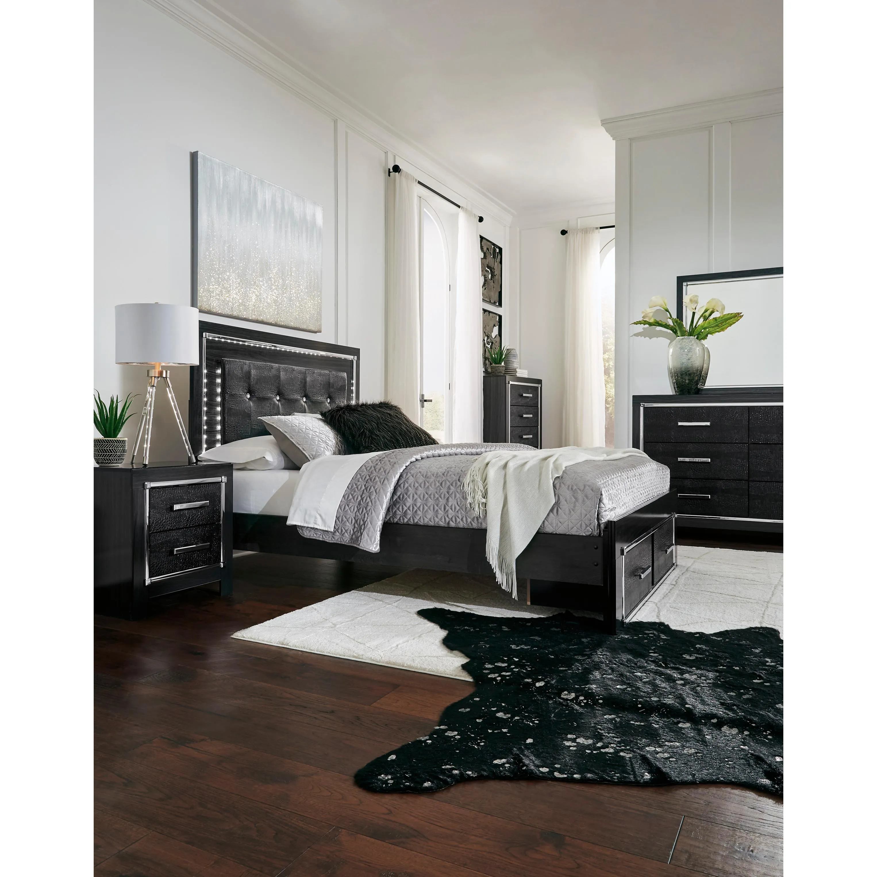 Signature Design by Ashley Kaydell Queen Upholstered Panel Bed with Storage B1420-57/B1420-54S/B1420-95/B100-13