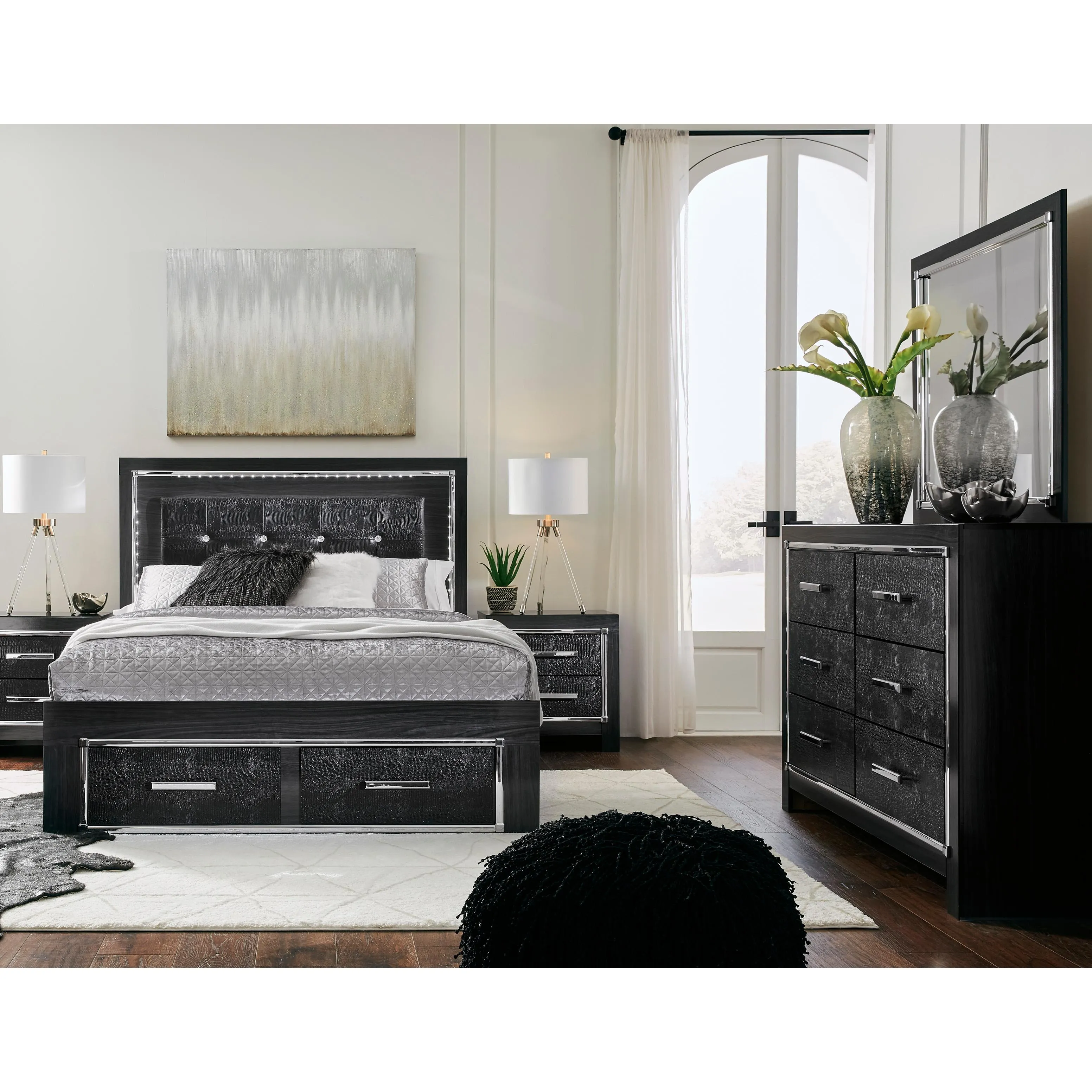 Signature Design by Ashley Kaydell Queen Upholstered Panel Bed with Storage B1420-57/B1420-54S/B1420-95/B100-13