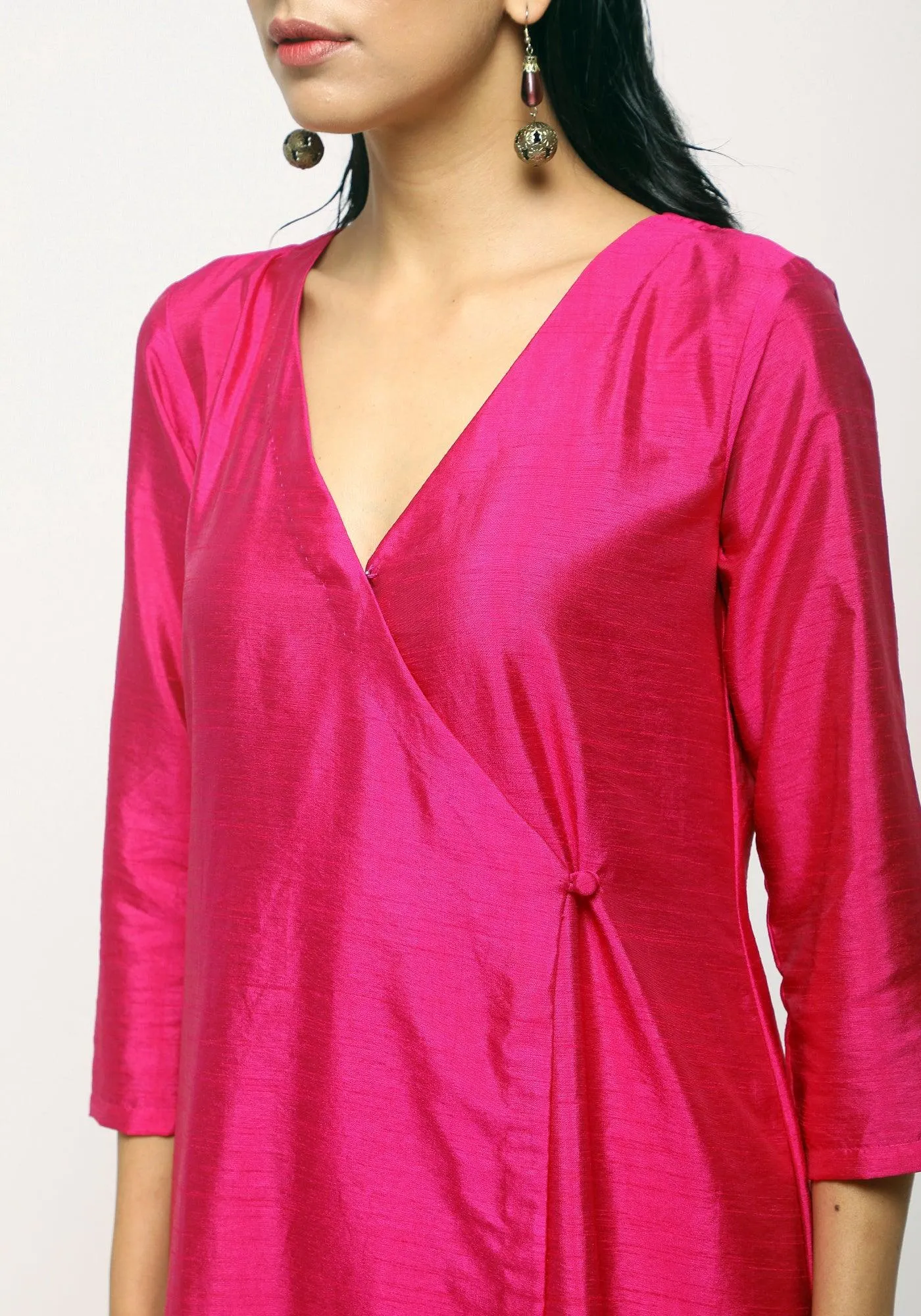 Silk Blend Angrakha-Contrast Pant