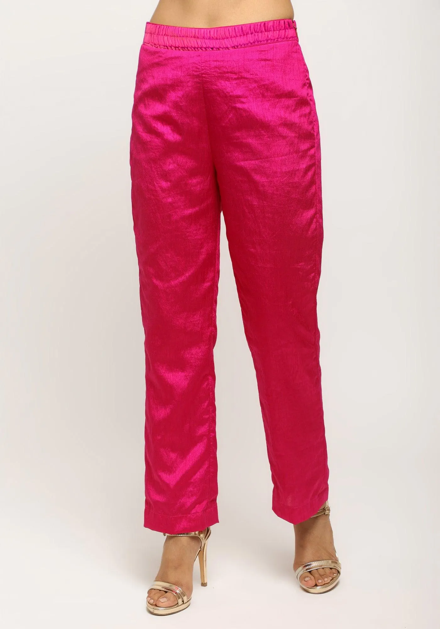 Silk Blend Angrakha-Contrast Pant