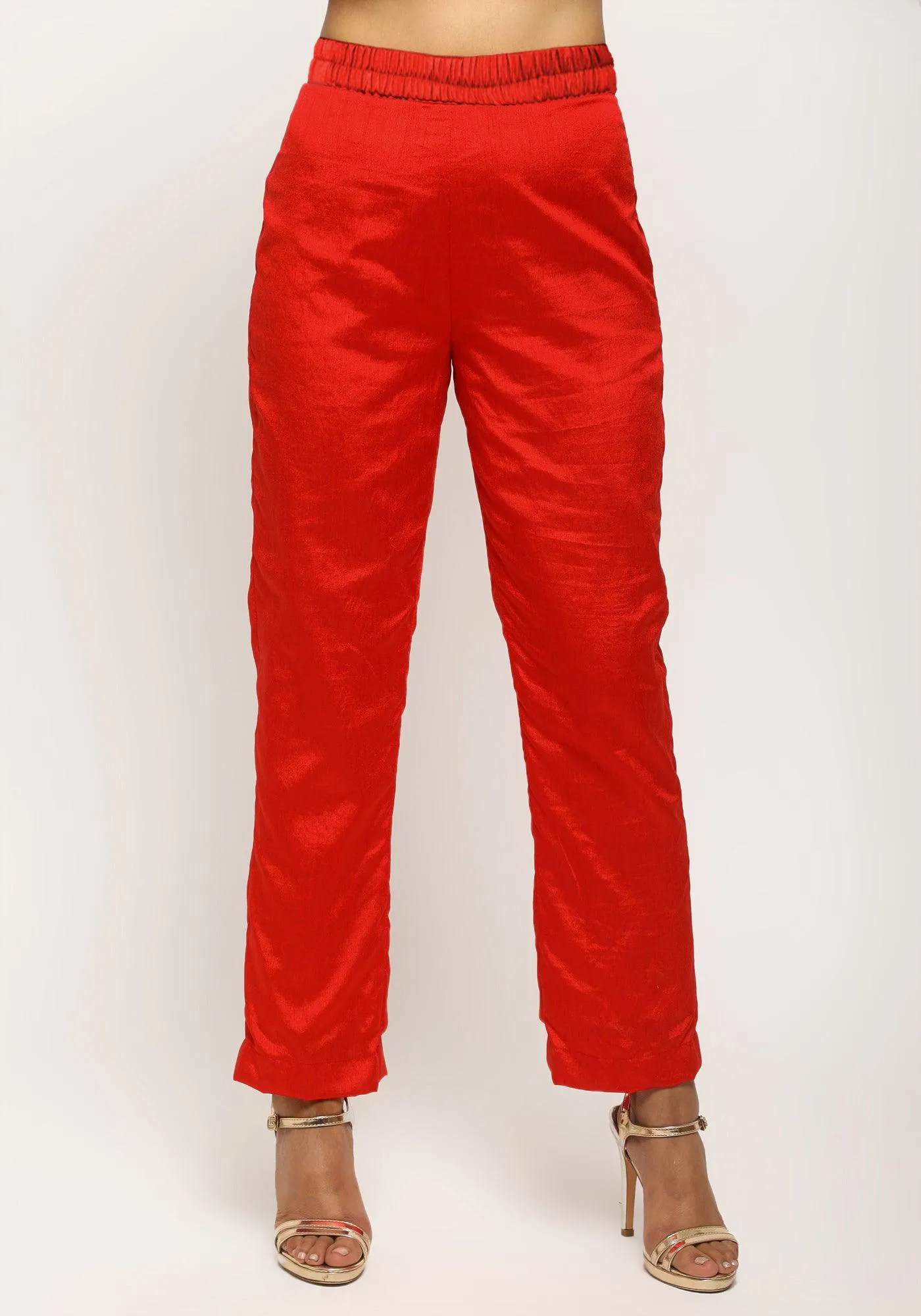 Silk Blend Angrakha-Contrast Pant