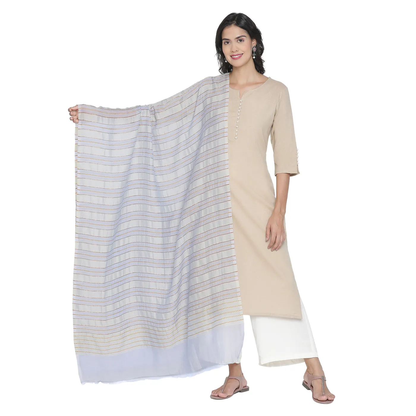 Sky Blue Silk Tencel Dupatta