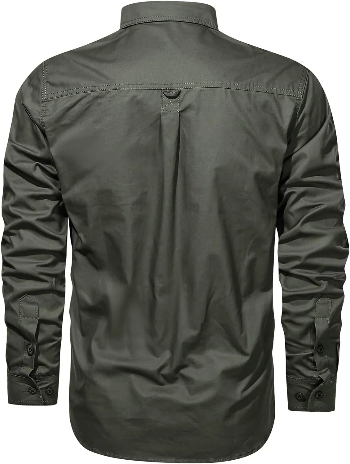 Tactical Shirts for Men Long Sleeve Military Button Up Snap Work Shirt with Pockets Big & Tall Slim Fit Western Tops Camo