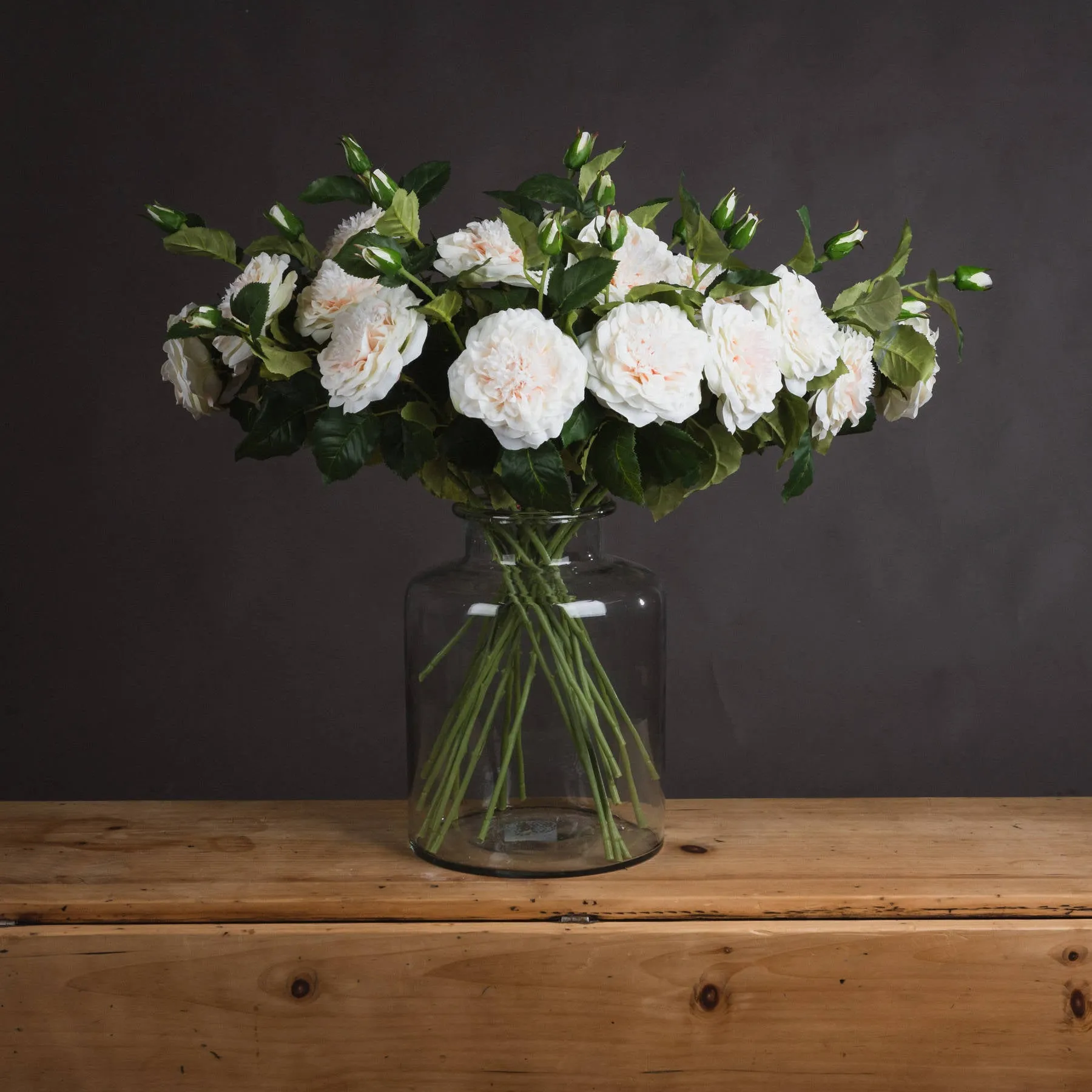 White Garden Rose Single Stem Spray