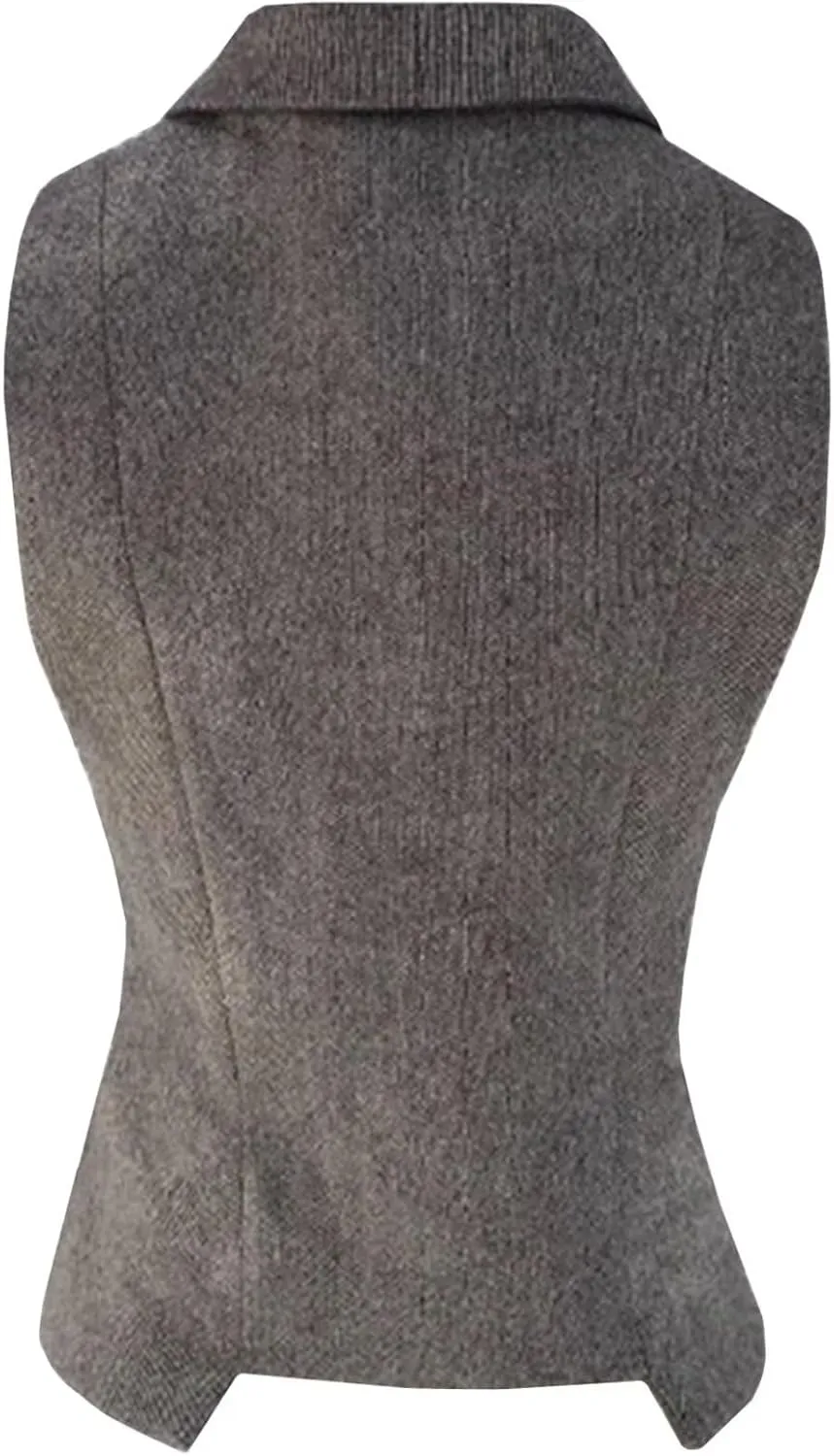 Women Wool Blend Vest V-Neck Dressy Vintage Button Down Waistcoat