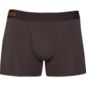 Wood Men's Super Soft Modal Blend 3 in Inseam Boxer Brief with Fly Walnut