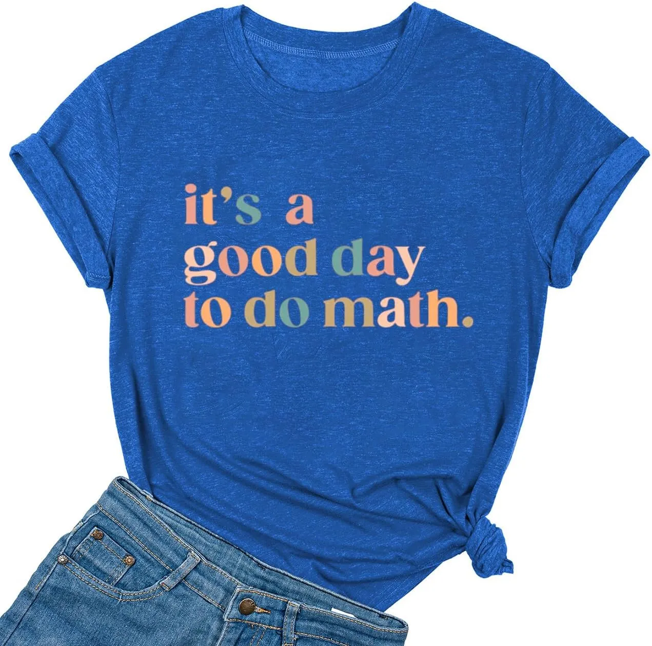 Yimoya Funny Teacher T Shirts for Women It's A Good Day to Do Math Shirt Learning Graphic Tees